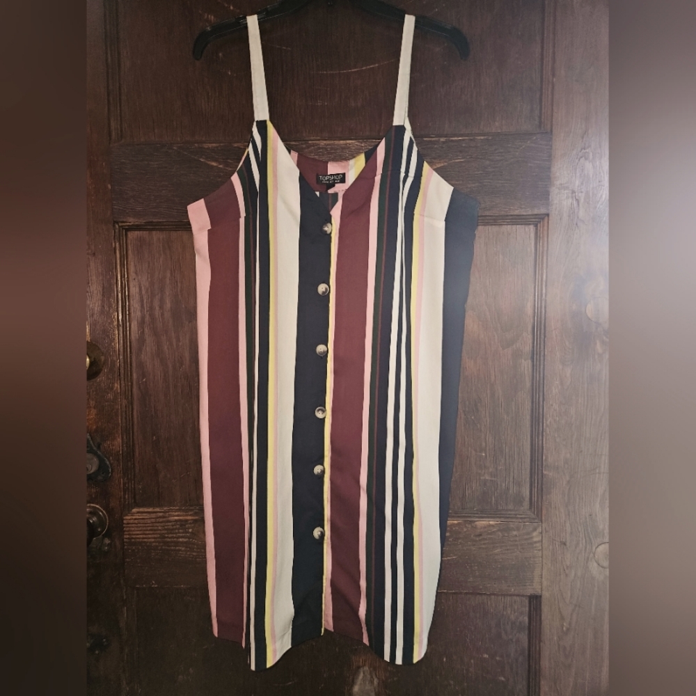 Topshop Striped Midi Dress - Multicolor